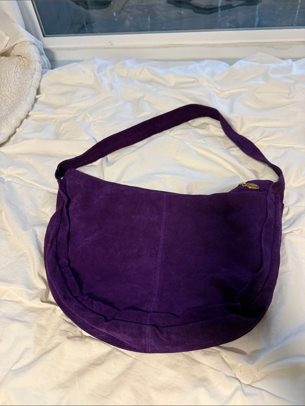 Purple Suede Shoulder Hobo Bag vintage